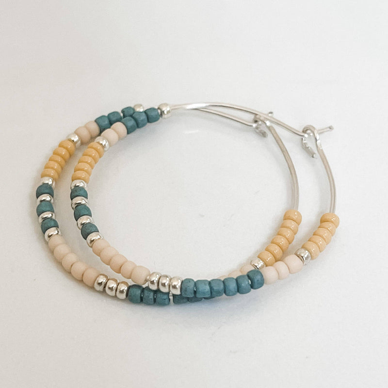 Fall Edition - Beaded Hoop Earrings - Hypoallergenic, Boho