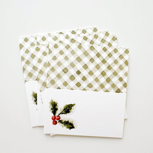 Holly Berry Place Cards