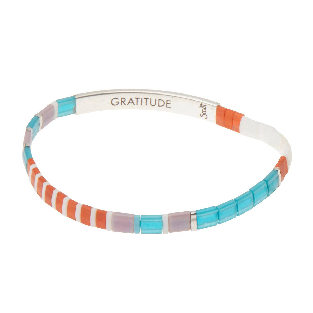 Good Karma Miyuki Bracelet | Gratitude - Turquoise/Orange