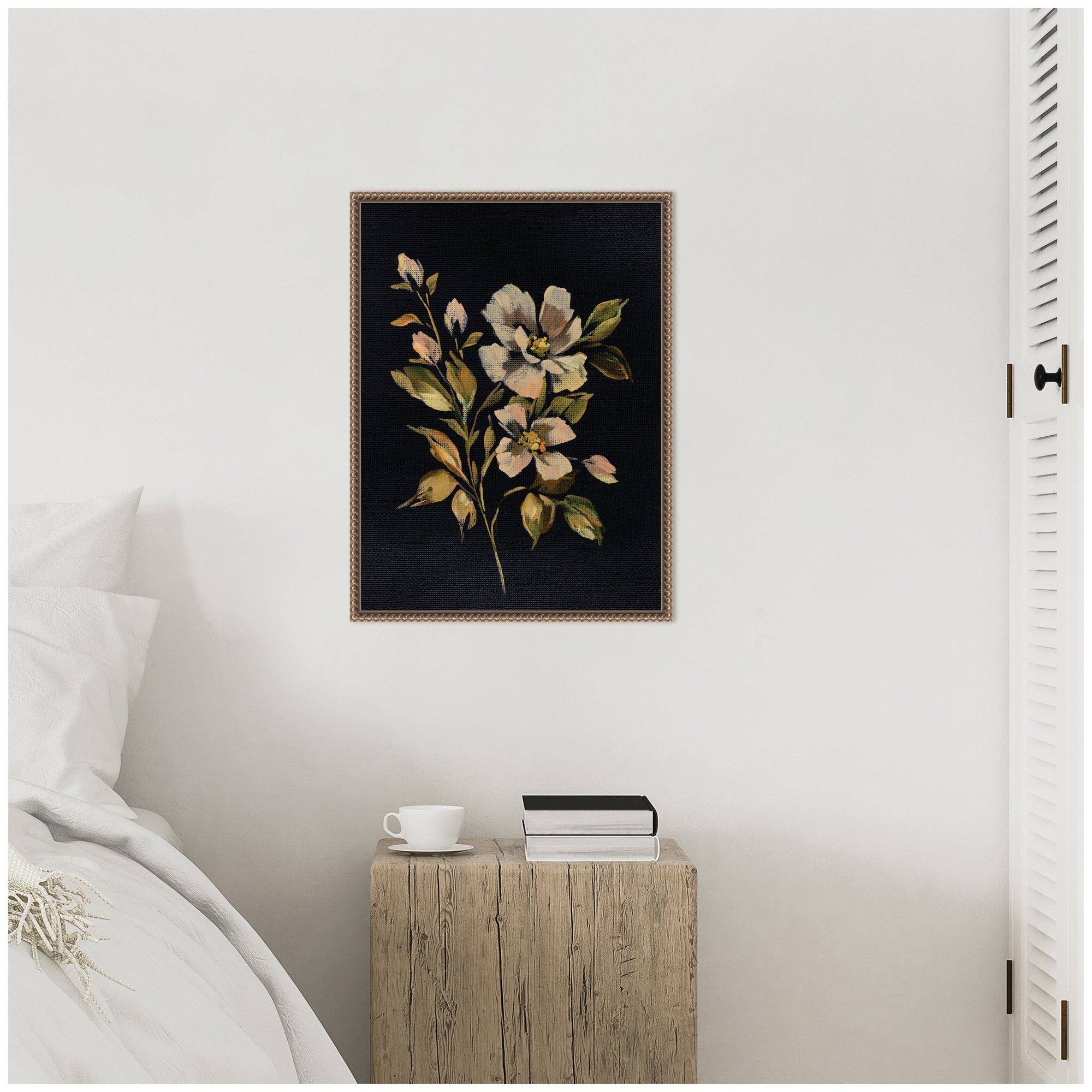 Sylvie Moody Floral 7 Framed Canvas by Annie Quigley