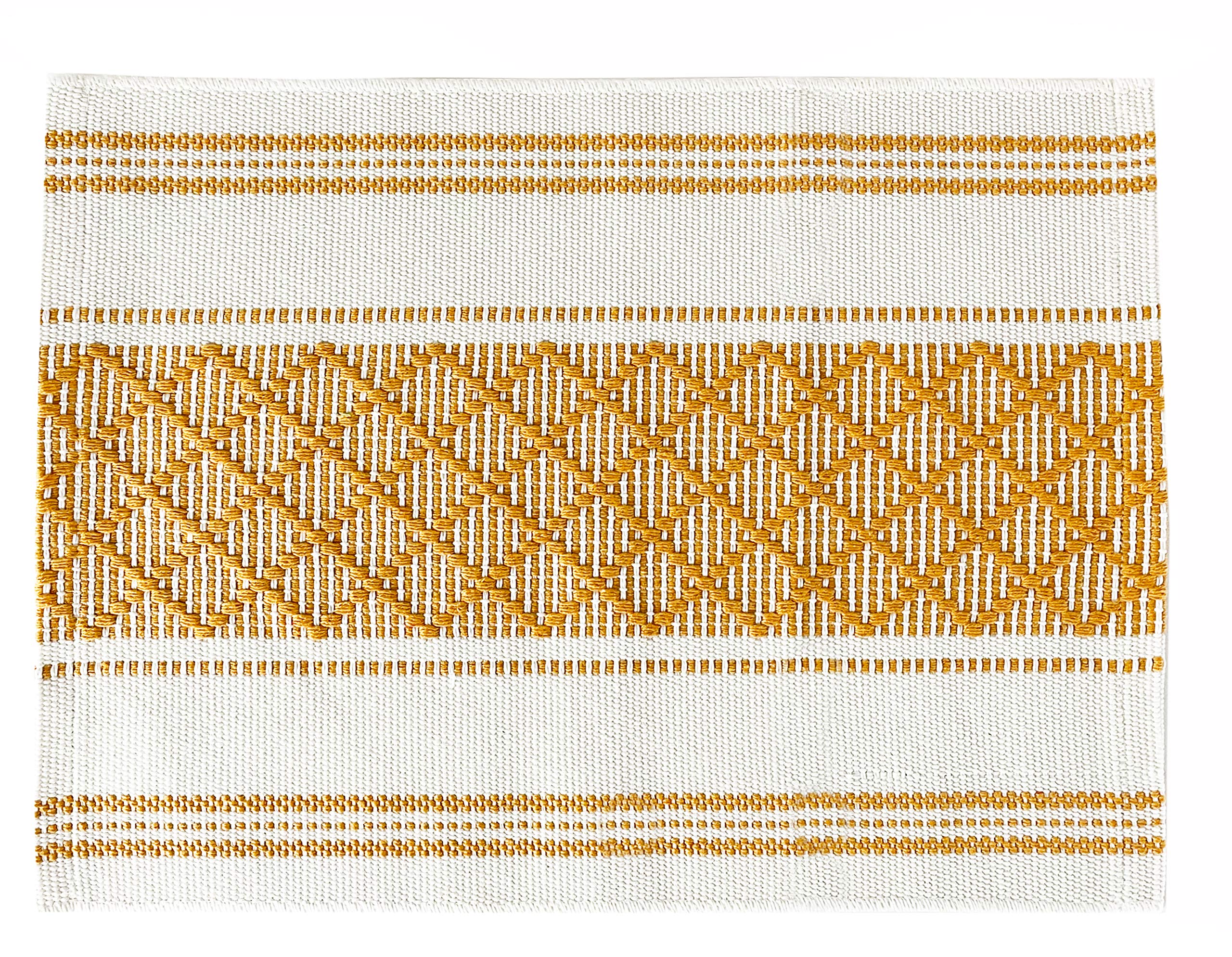 Fennco Styles Diamond Stitch Design Cotton Blend Placemats 14" W x 19" L, Set of 4 - Black Geometric Woven Table Mats for Boho Décor, Home, Dining Table, Banquets, Family Gatherings, Special Occasion