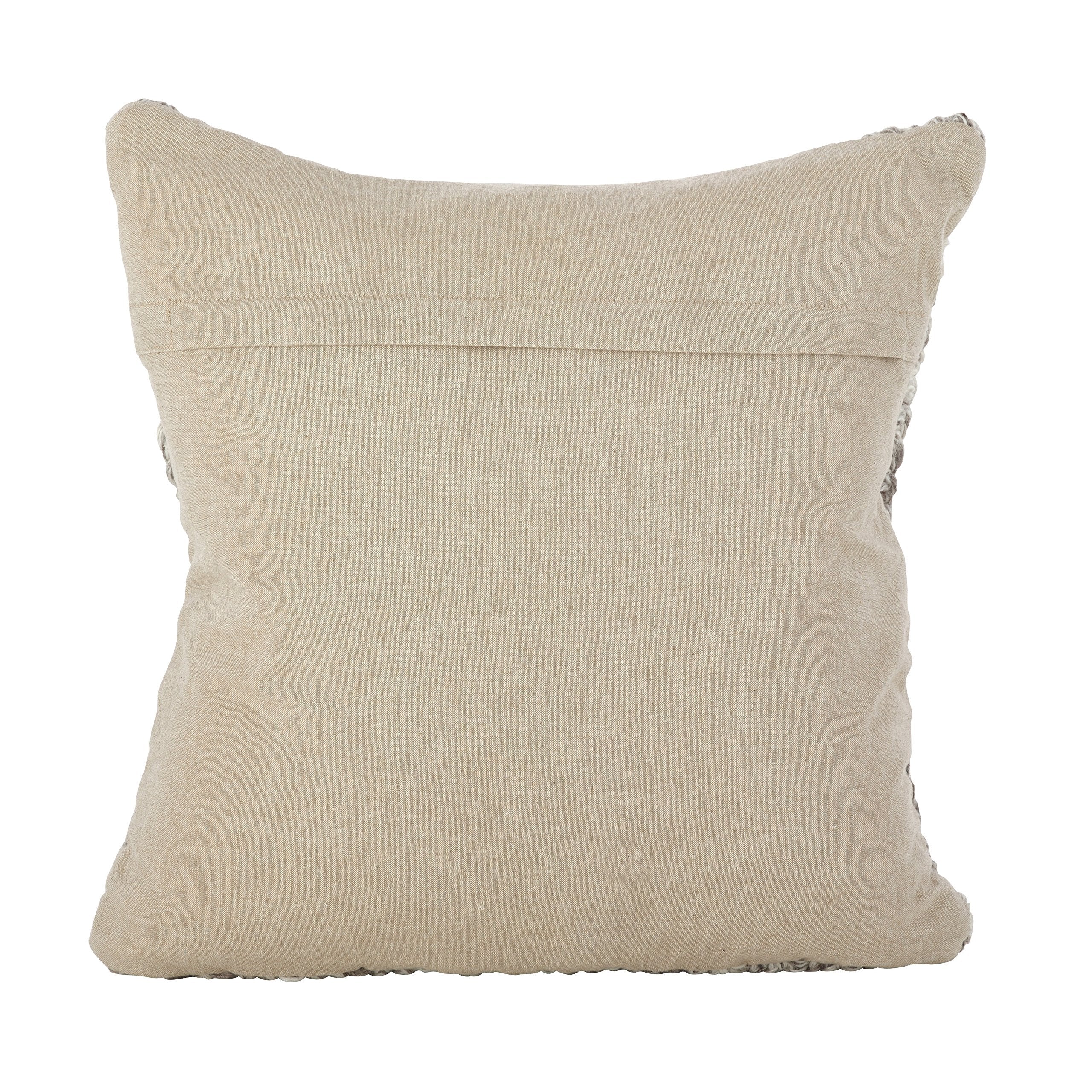 Fennco Styles Hand Cable Knit Design Accent Cushion Wool Down Filled Home Decorative Throw Pillow 18" Square (Chunky Cable Knit)