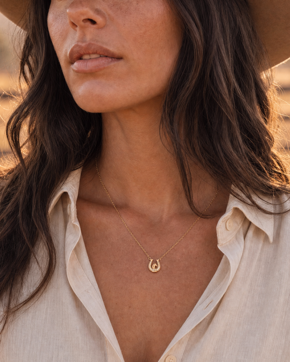 'Horse Girl At Heart' Horseshoe Necklace