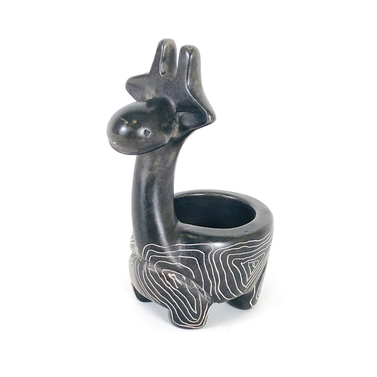 Gray Giraffe Tealight Holder- Soapstone