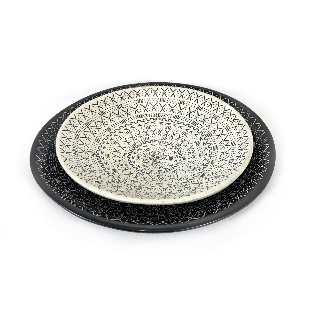 Mud Cloth Natural Platter - 10"