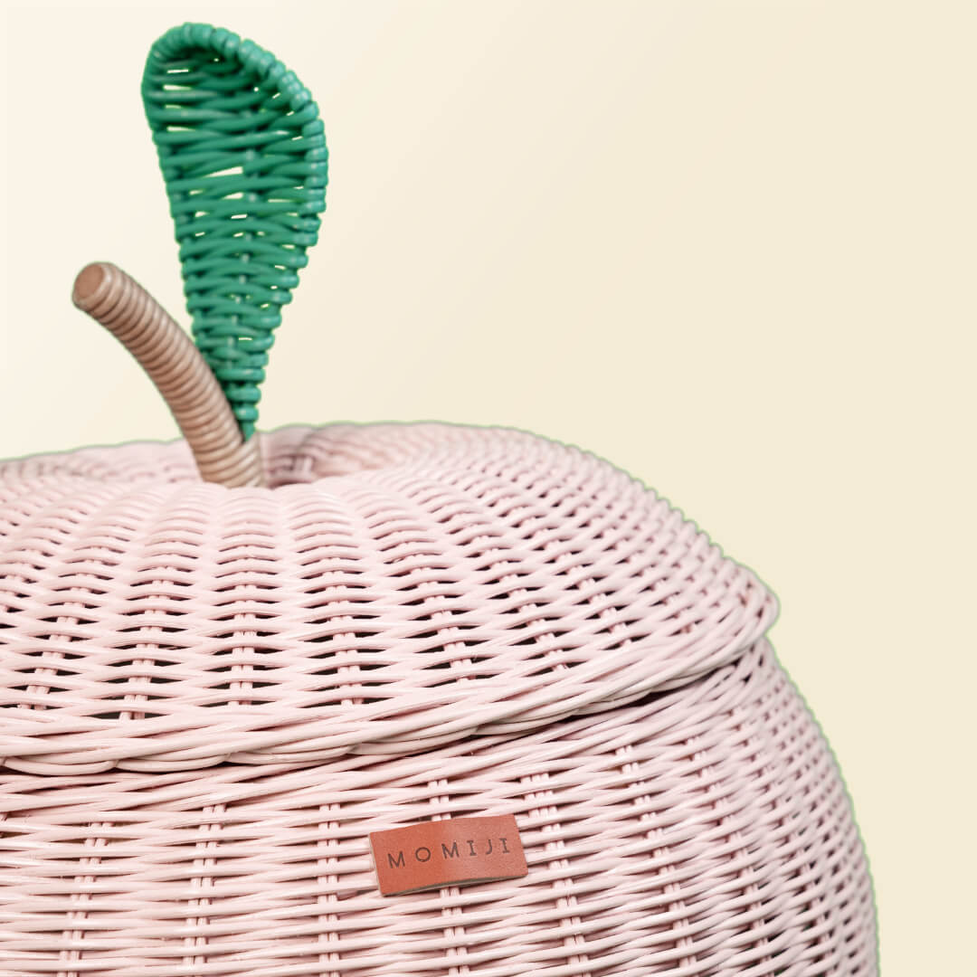 Apple Rattan Storage Basket Pink - Large