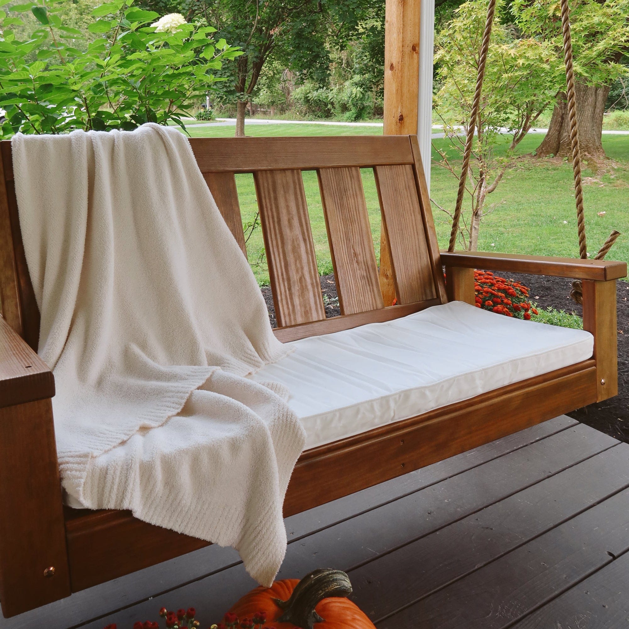 Porchgate Amish Heavy Duty 700 Lb 5-Foot Ardmore Porch Swing - Oak Stain