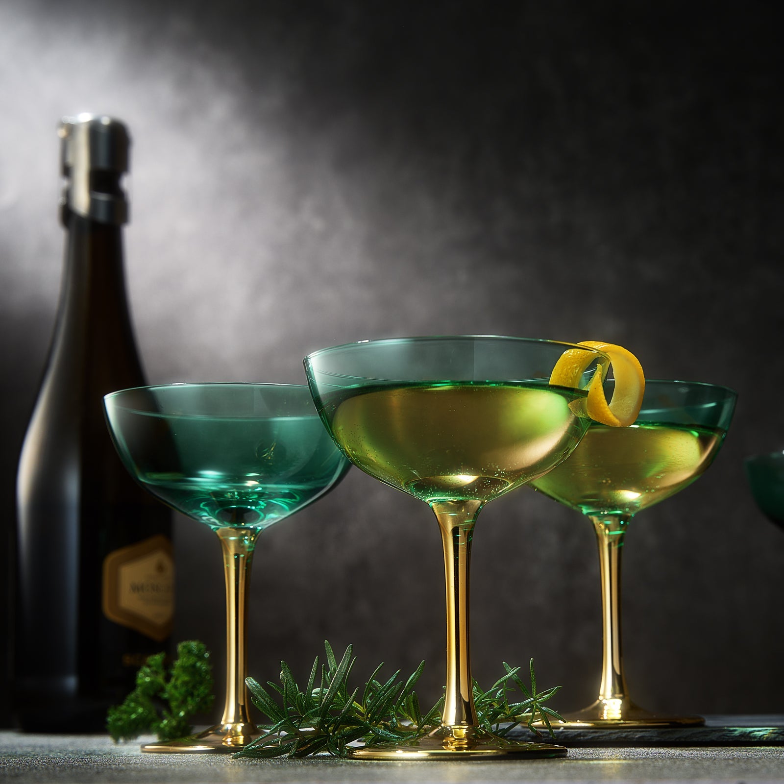 Colored Coupe Art Deco Glasses Gold Set Of 2 12 Oz Classic Cocktail Glassware For Champagne Martini