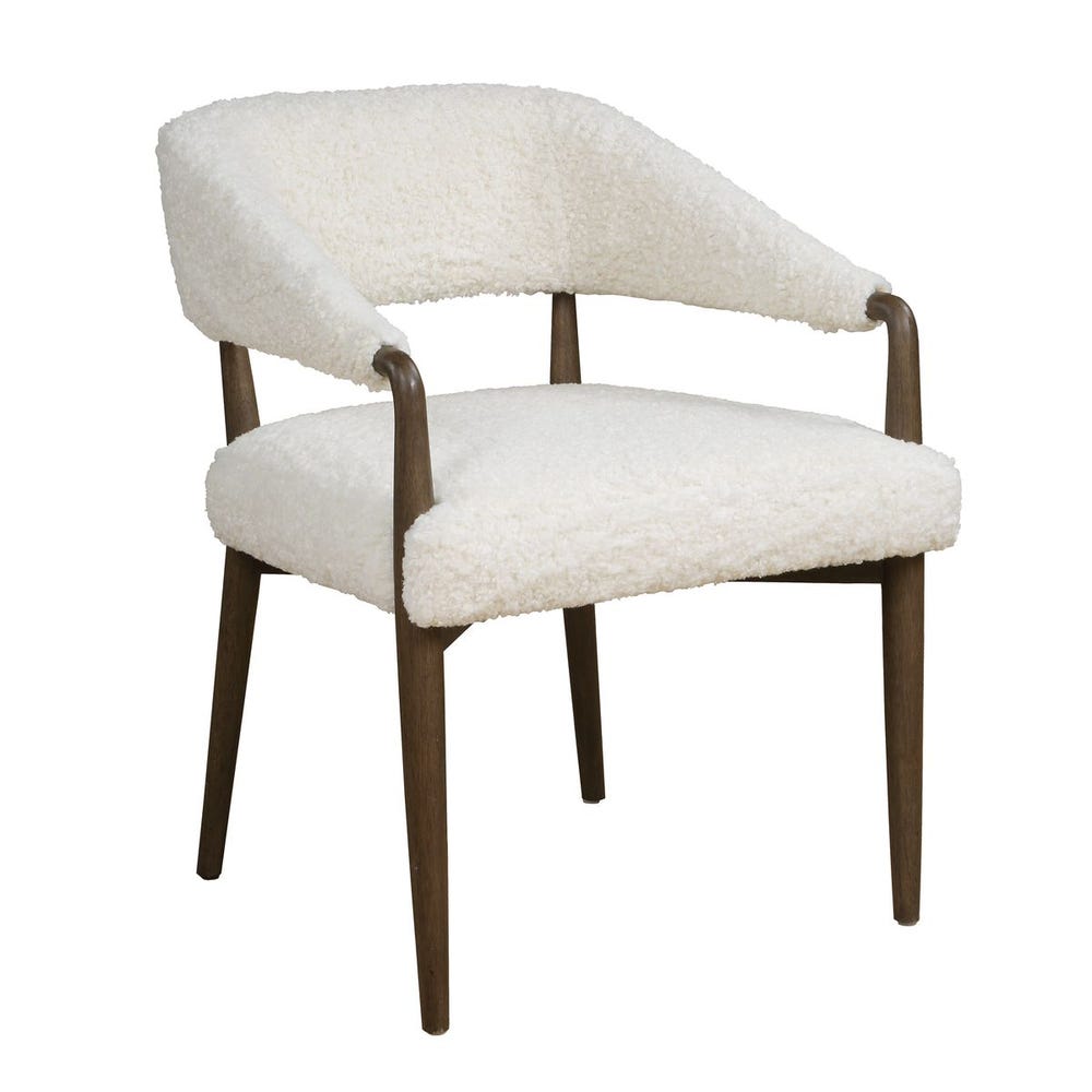 Austell Dining Chair - Dark Walnut, Upholstered