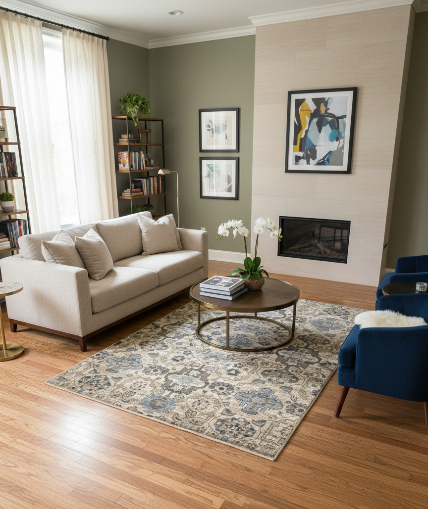 Persian-Inspired. Modern Defined. Turkish Made Rug, size  5' 4" x 7' 4"