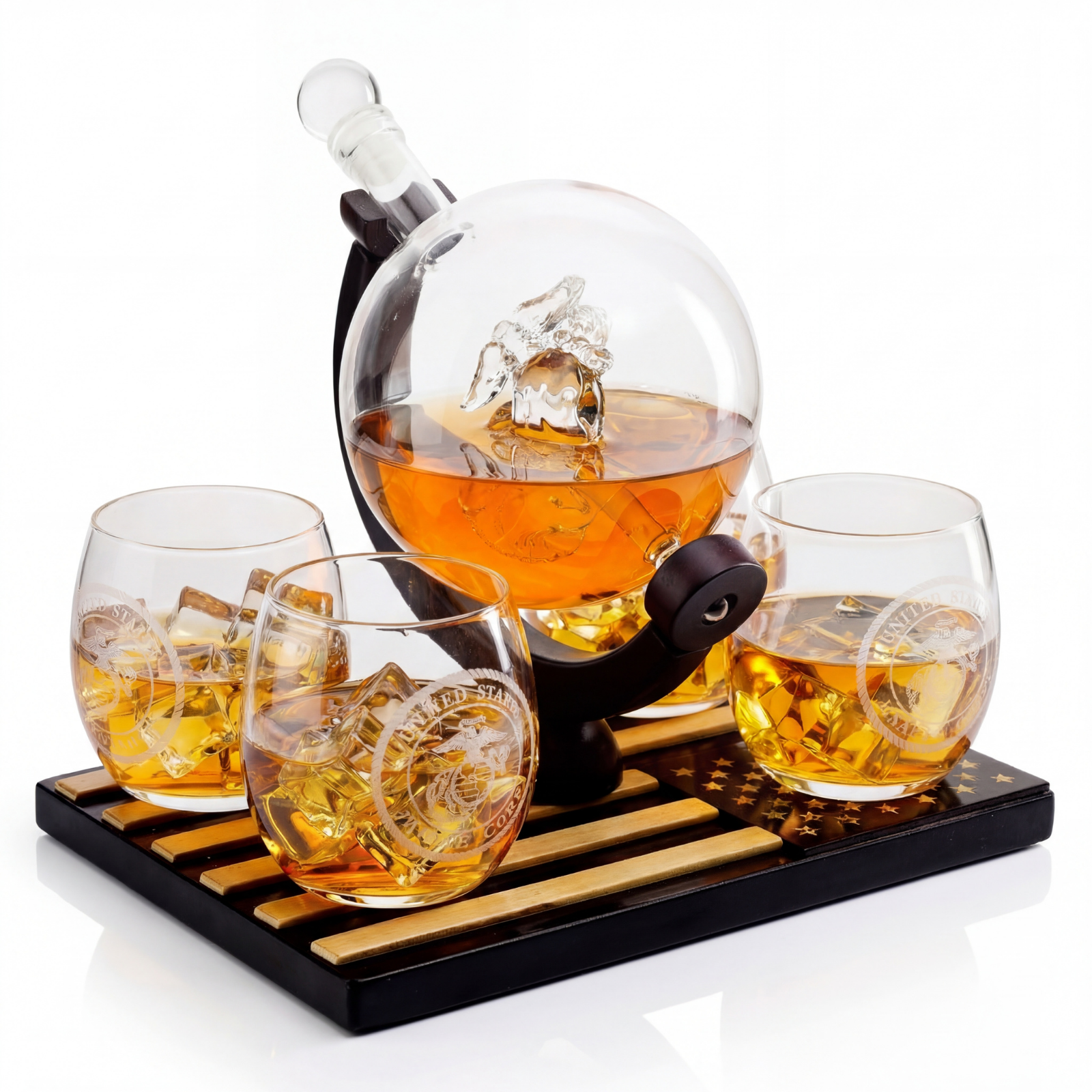 Marine Whiskey Decanter Set Premium Barware Gift Elegant Drinkware Collection