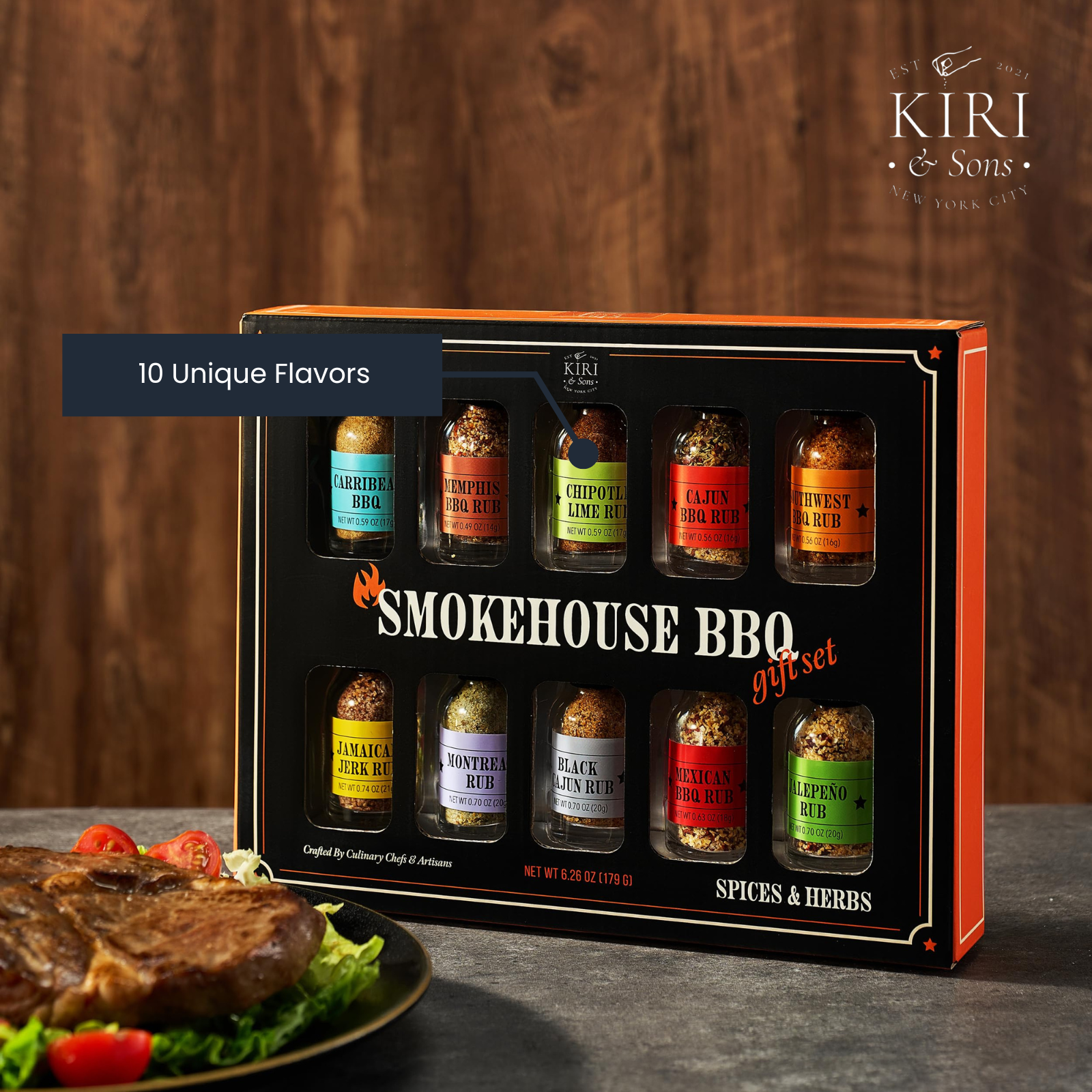 Smokehouse Bbq Gourmet Grilling Spice Set 10 Set Glass Bottle Seasonings Grill Seasoning Flavors Inc