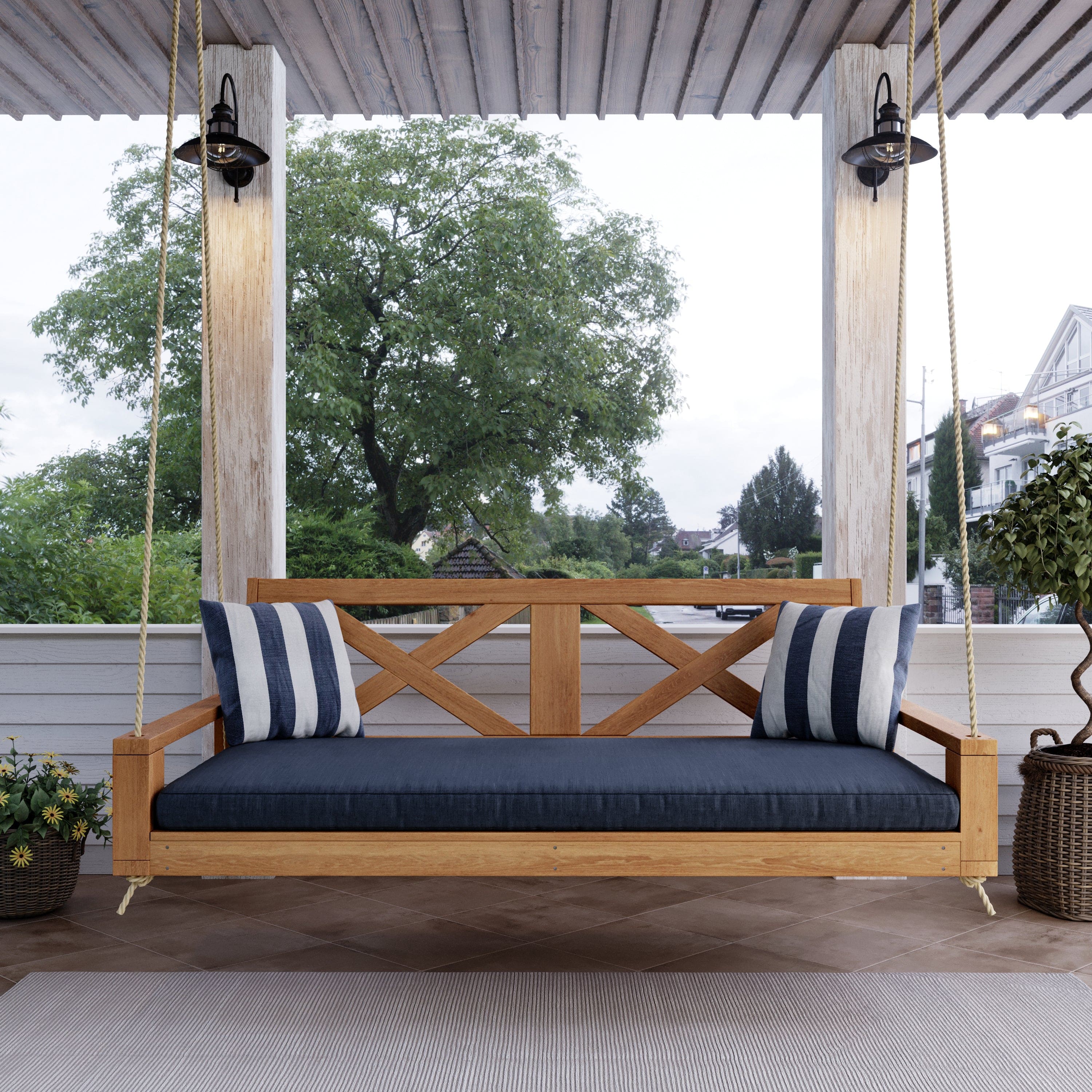 Amish Casual Malvern Porch Swing Bed, 5 Ft Cedar