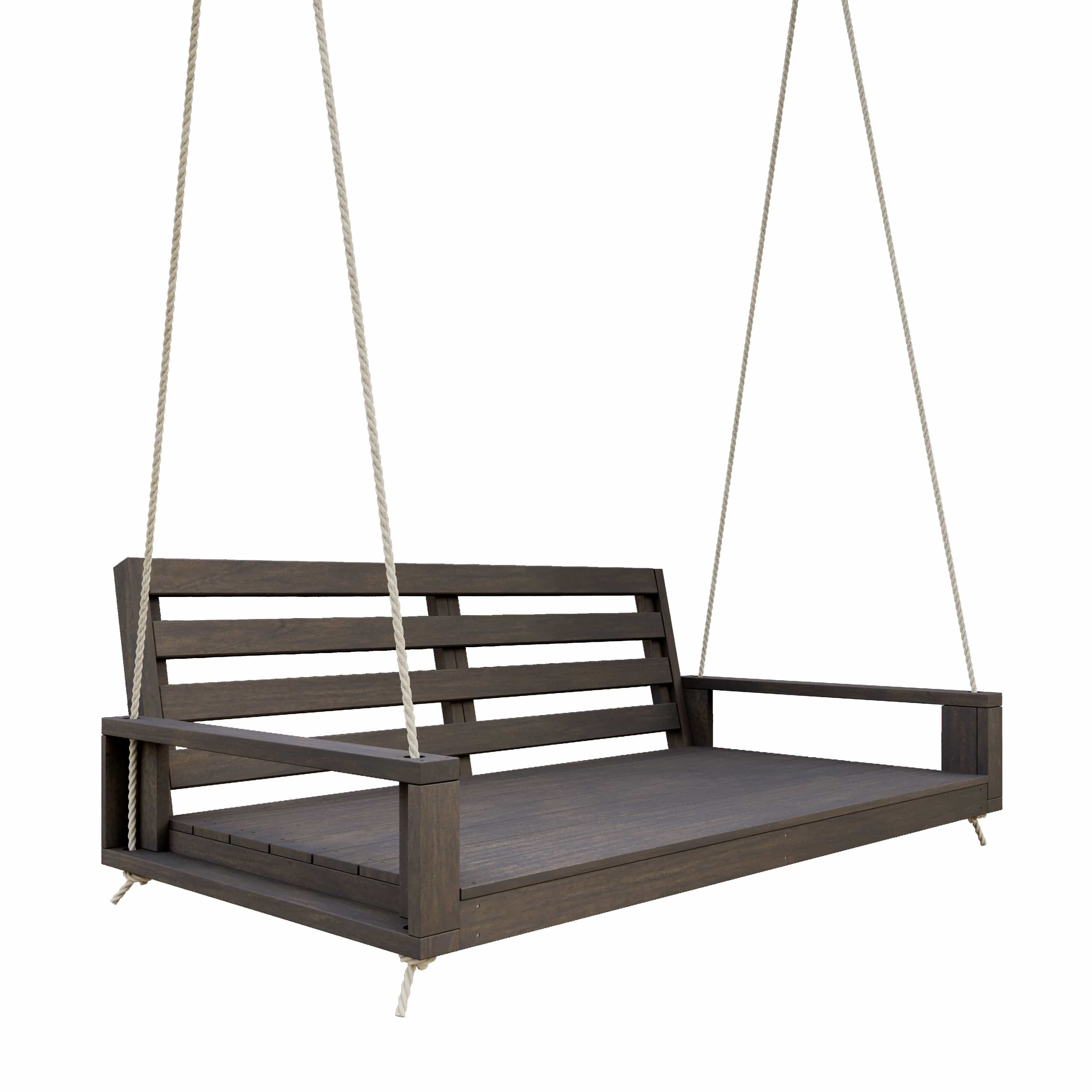 Amish Casual Waterford Hanging Bed Swing for Porch, 5 Ft Dark Walnut