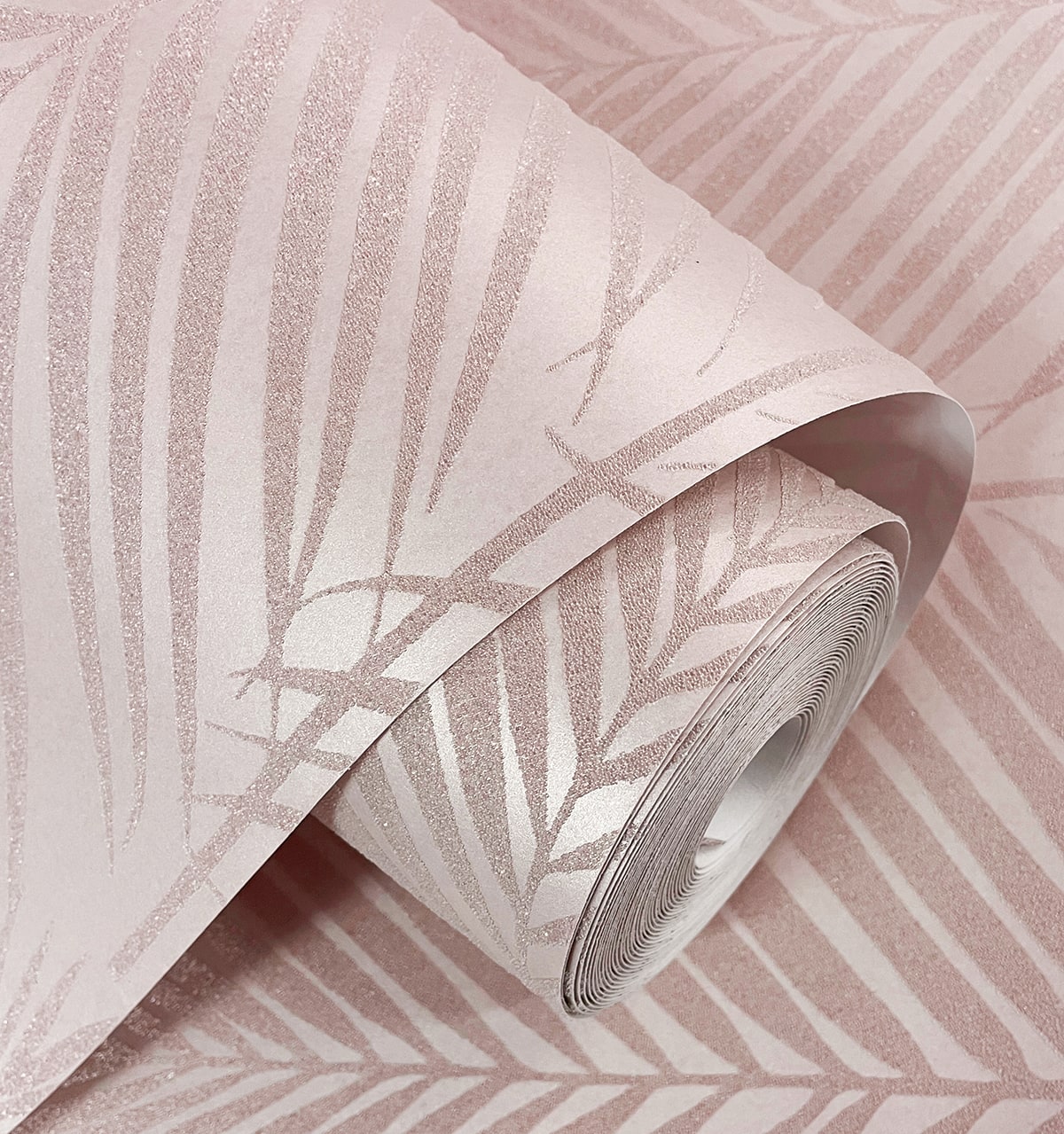Persei Palm Glass Beaded Botanical Unpasted Wallpaper