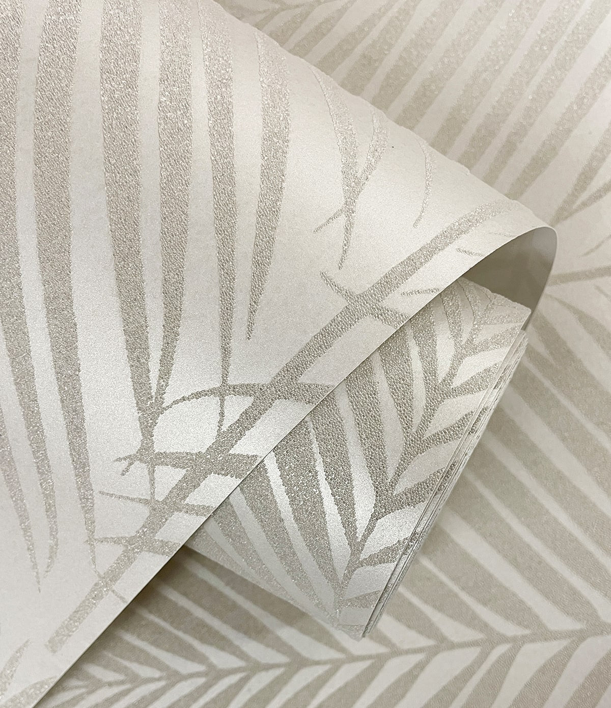 Persei Palm Glass Beaded Botanical Unpasted Wallpaper