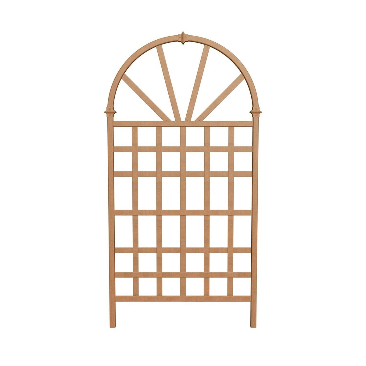 77-inch Outdoor Light Brown Vinyl Lattice Garden Trellis with Arched Top