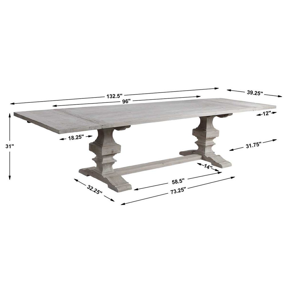 Marigny Reclaimed Pine Extension Dining Table