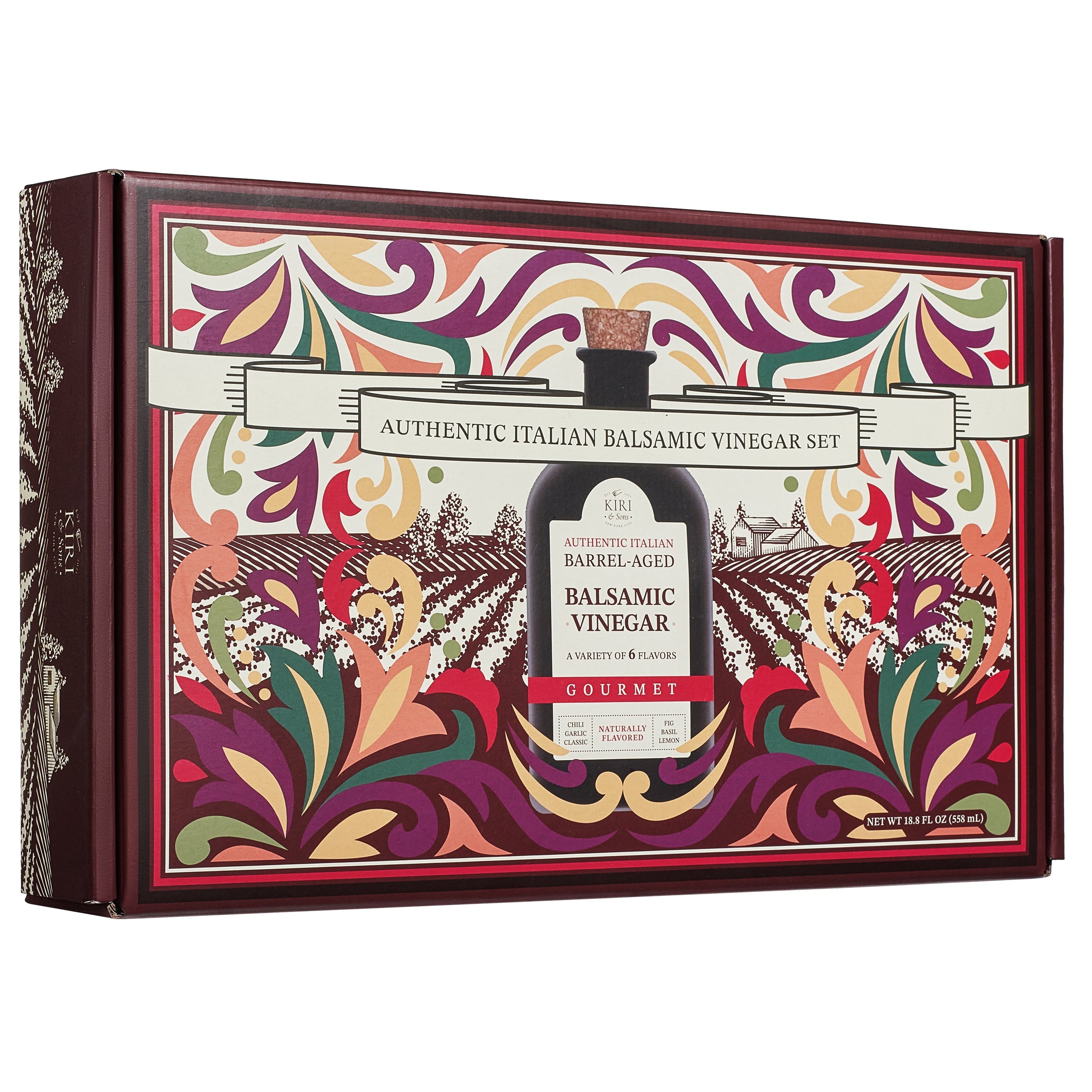 Balsamic Vinegar Gourmet Gift Set Of 6 Premium Made In Italy Natural Flavors Include Garlic Chili Fi