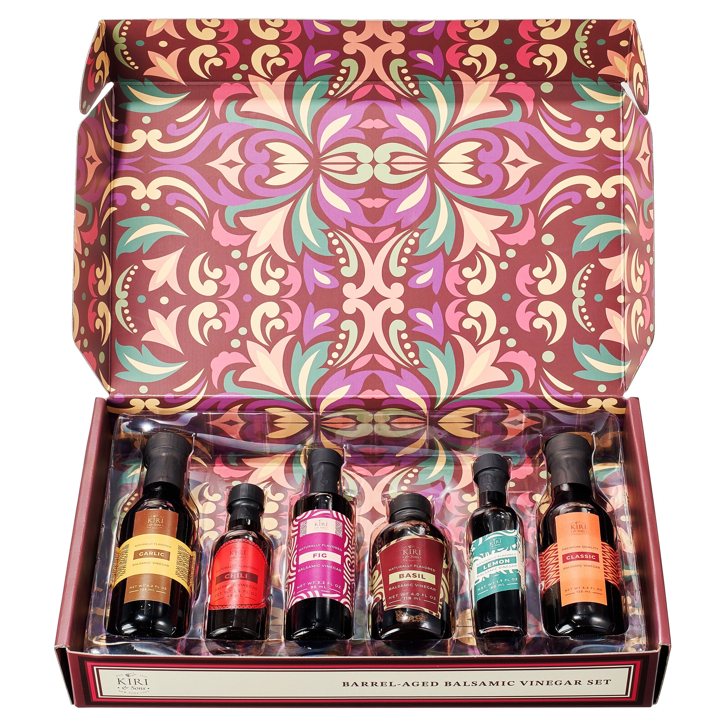 Balsamic Vinegar Gourmet Gift Set Of 6 Premium Made In Italy Natural Flavors Include Garlic Chili Fi