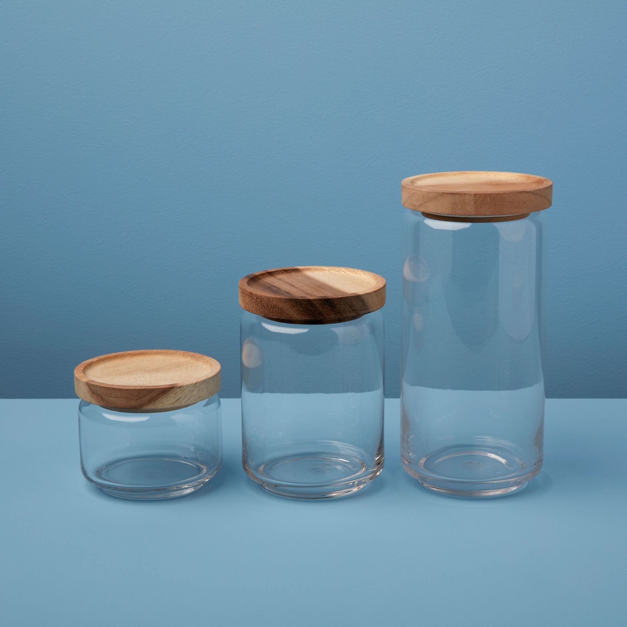 Glass Container with Acacia Lid Medium