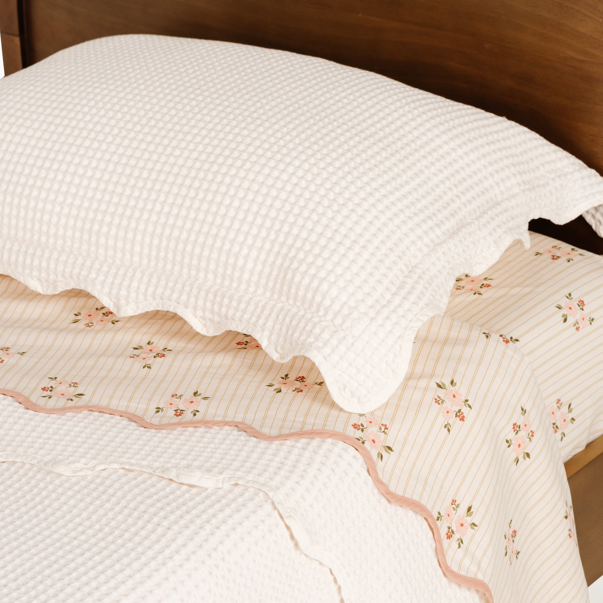 Waffle Knit Coverlet Set