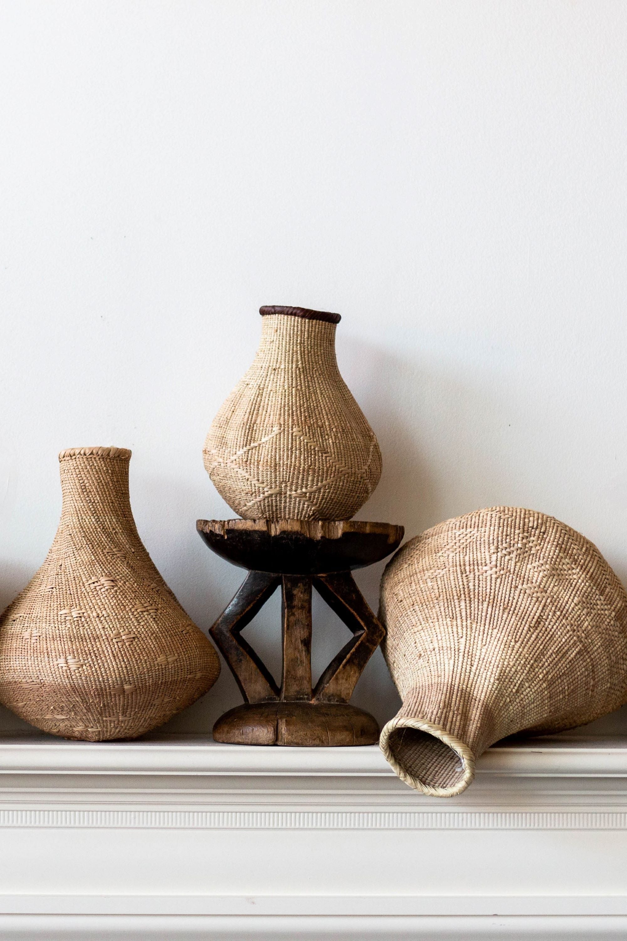 Binga Nongo Natural Woven Gourd Basket