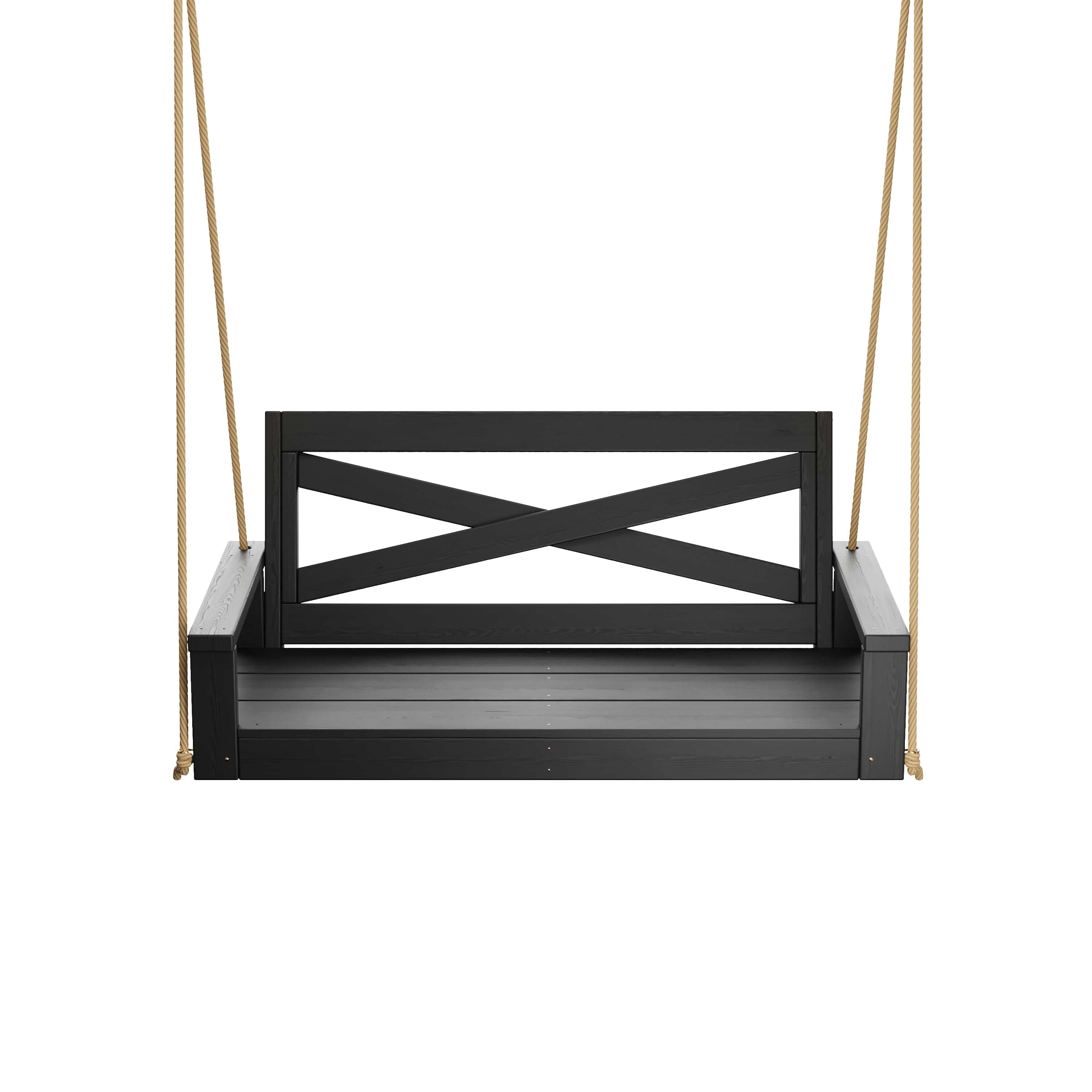 Porchgate Amish Heavy Duty 700 Lb 4-Foot Boardwalk Porch Swing - Tricorn Black