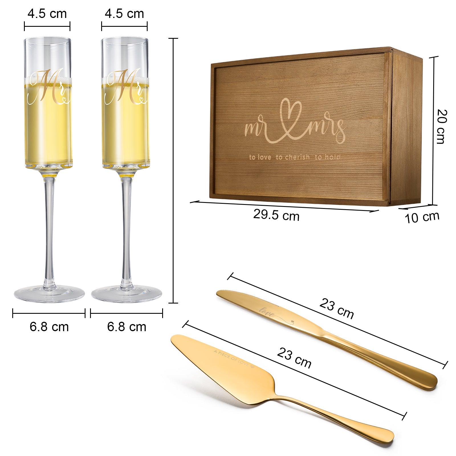 Wedding Bridal Mr Mrs Champagne Flutes Gift Set Of 2 Crystal Champagne Flutes For Him And Her Valent
