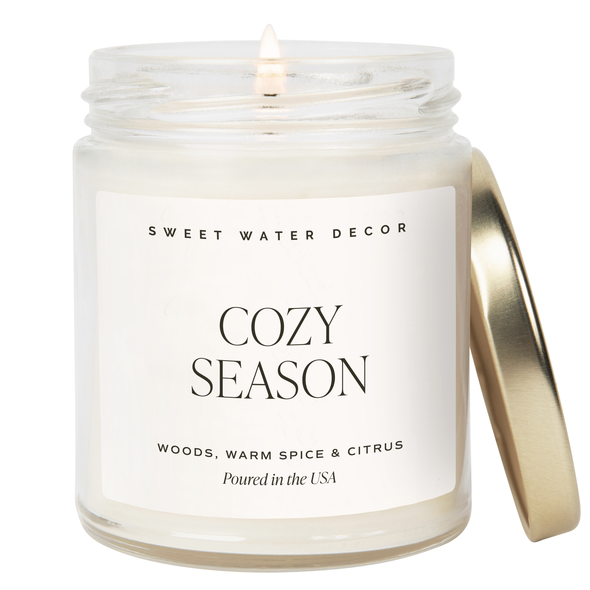 Cozy Season Soy Candle - Clear Jar - 9 oz