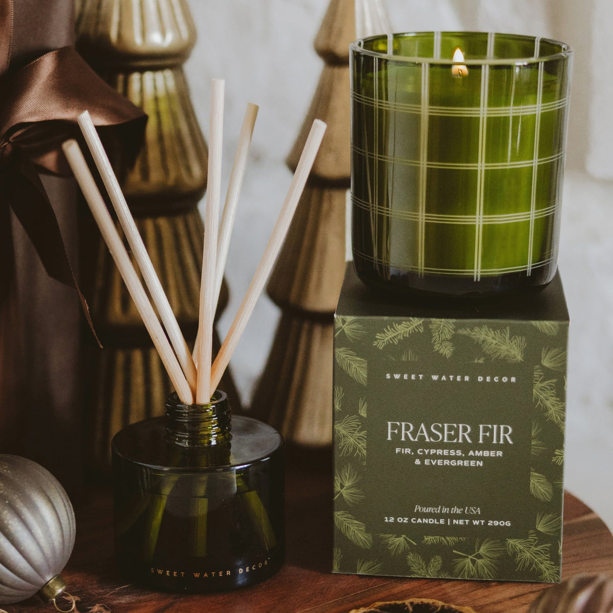 Fraser Fir Soy Candle - Boxed Tinted Glass Jar - 12 oz