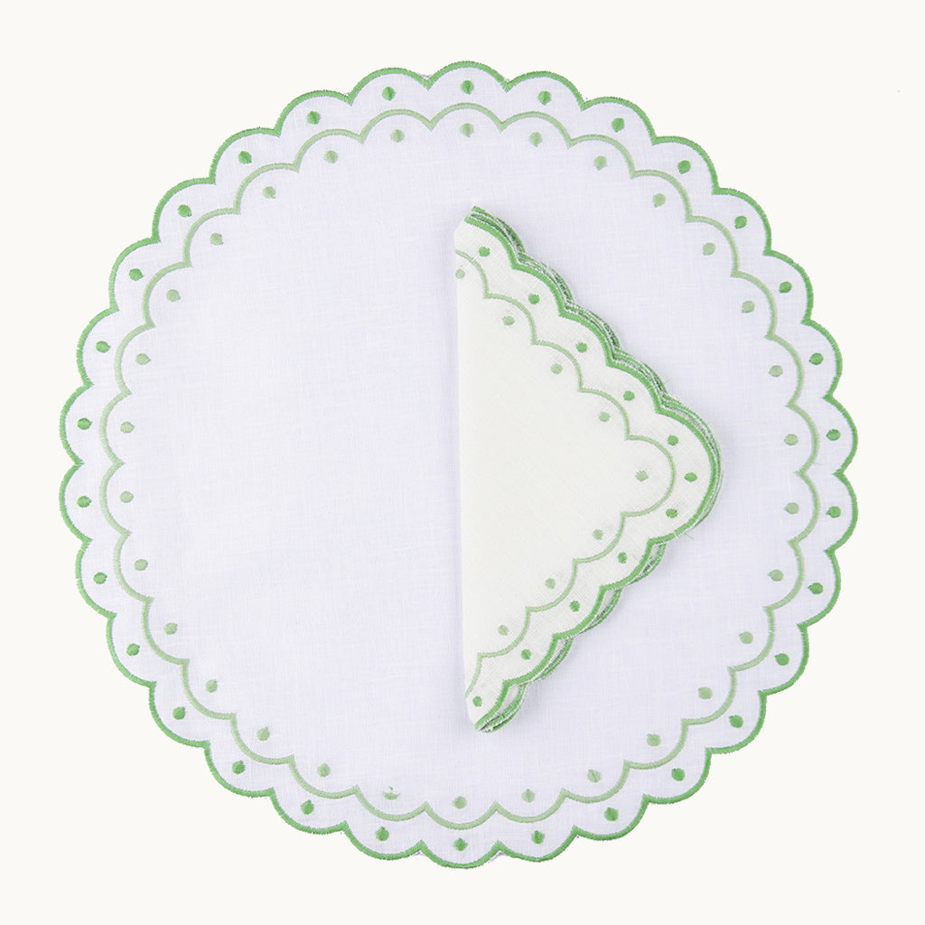 Carmen green linen napkin (set of 4)