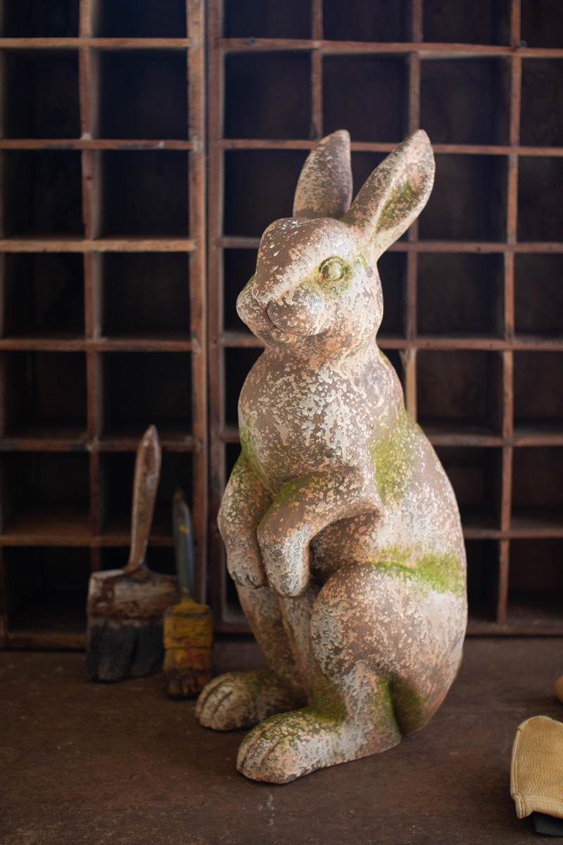 Faux Concrete Rabbit Sculpture
