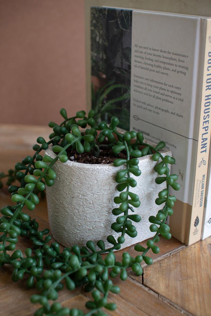 White Concrete Bookend Planters - Set of 2