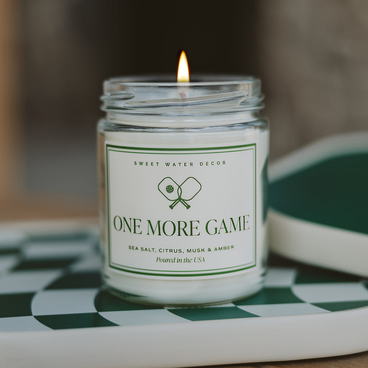 One More Pickleball Game Soy Candle - Clear Jar - 9 oz
