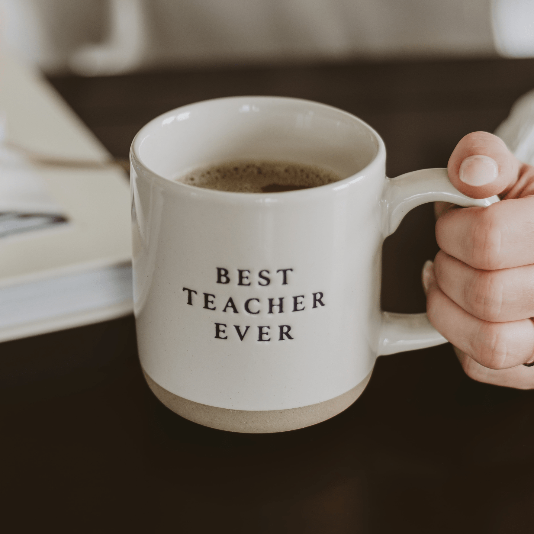 Best Teacher Ever 14 oz Stoneware Coffee Mug