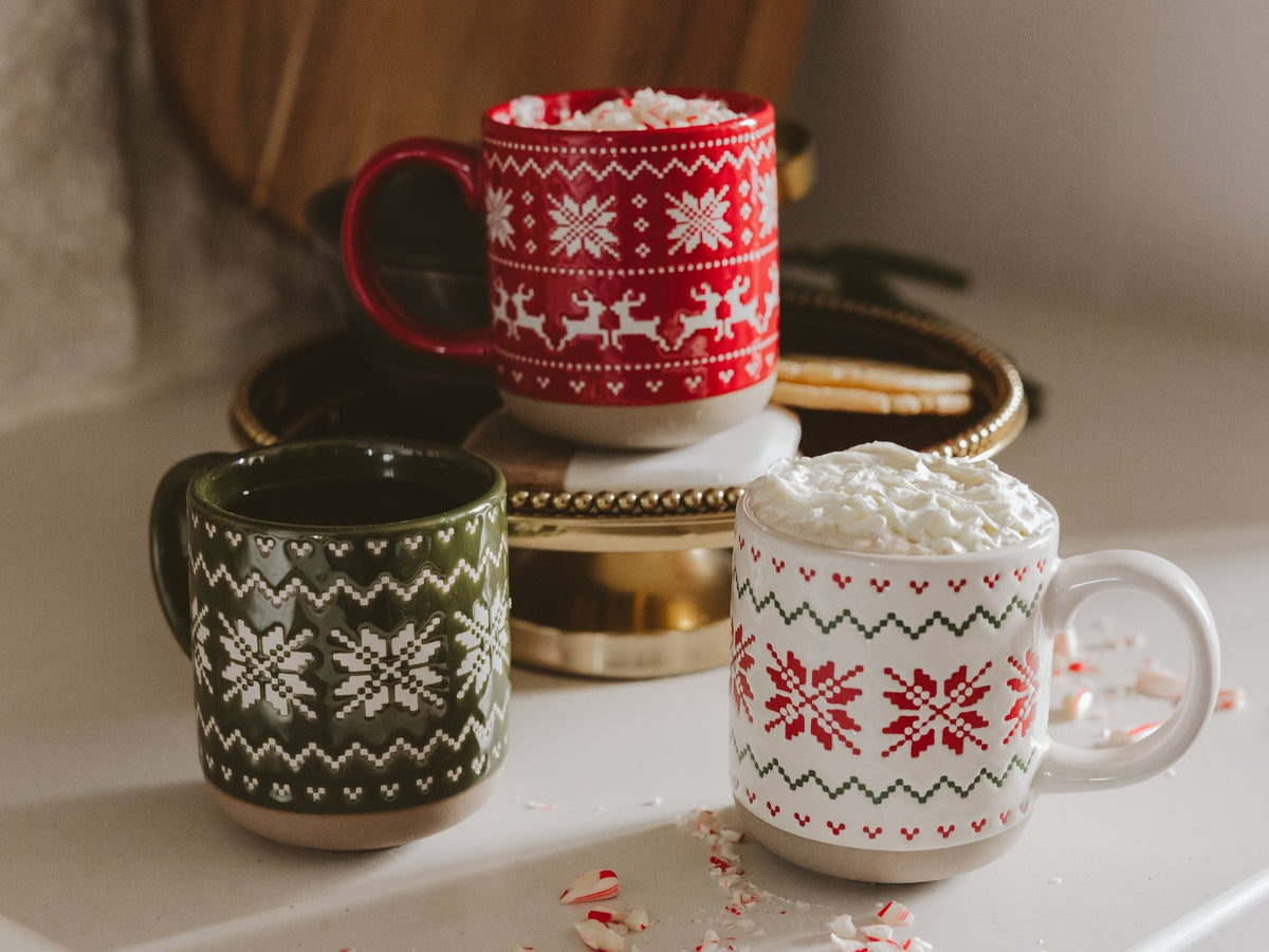 Red Fair Isle Sweater 14 oz Stoneware Coffee Mug
