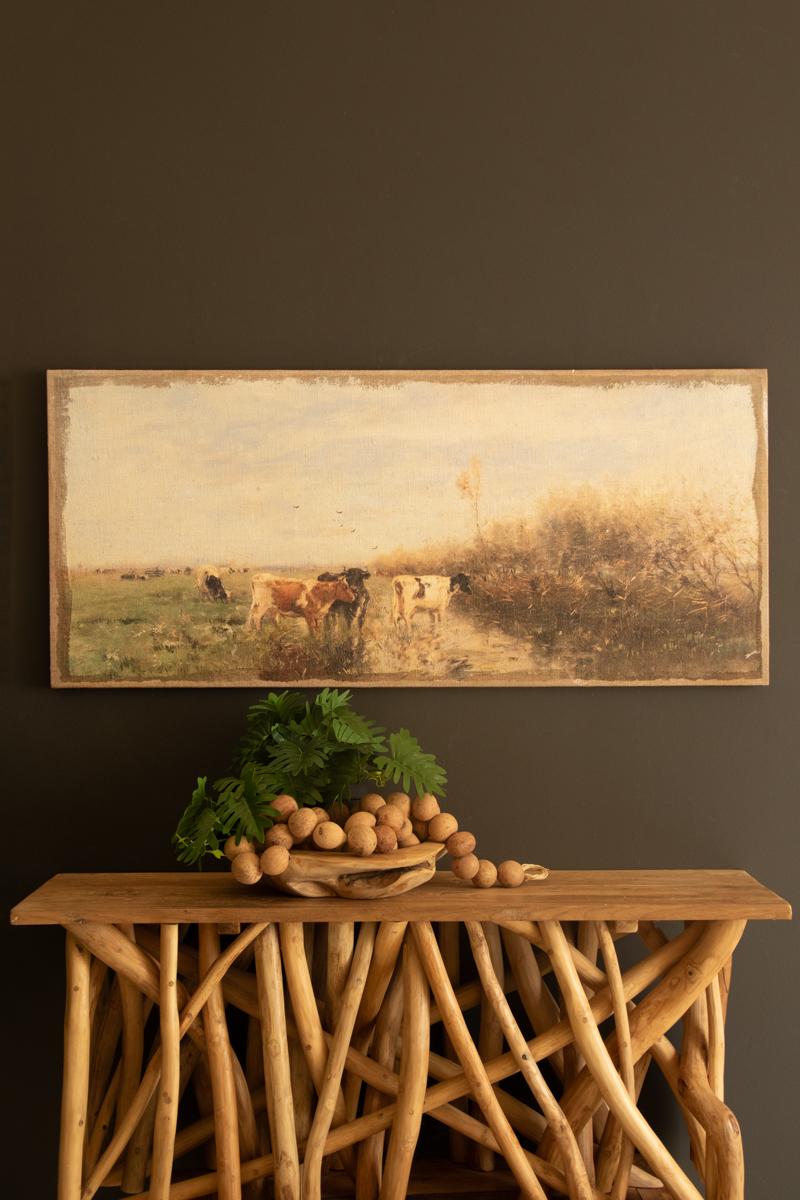Field of Cows Burlap Wall Art