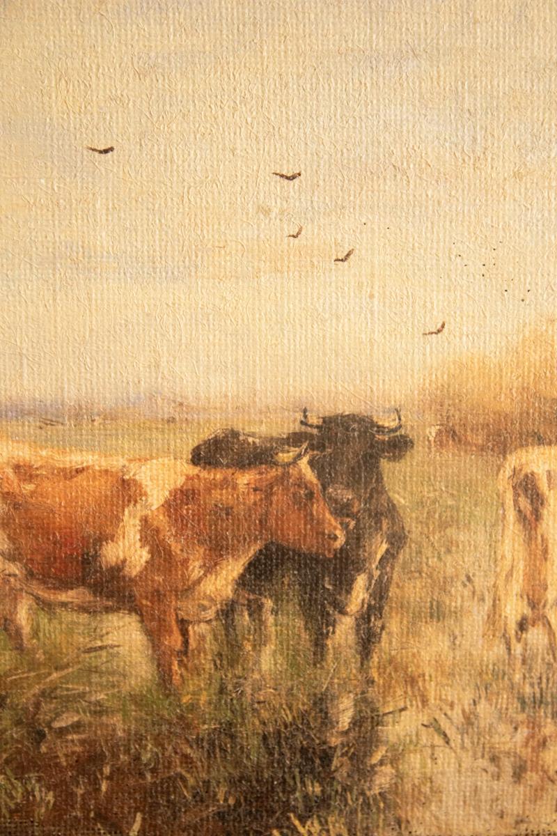 Field of Cows Burlap Wall Art