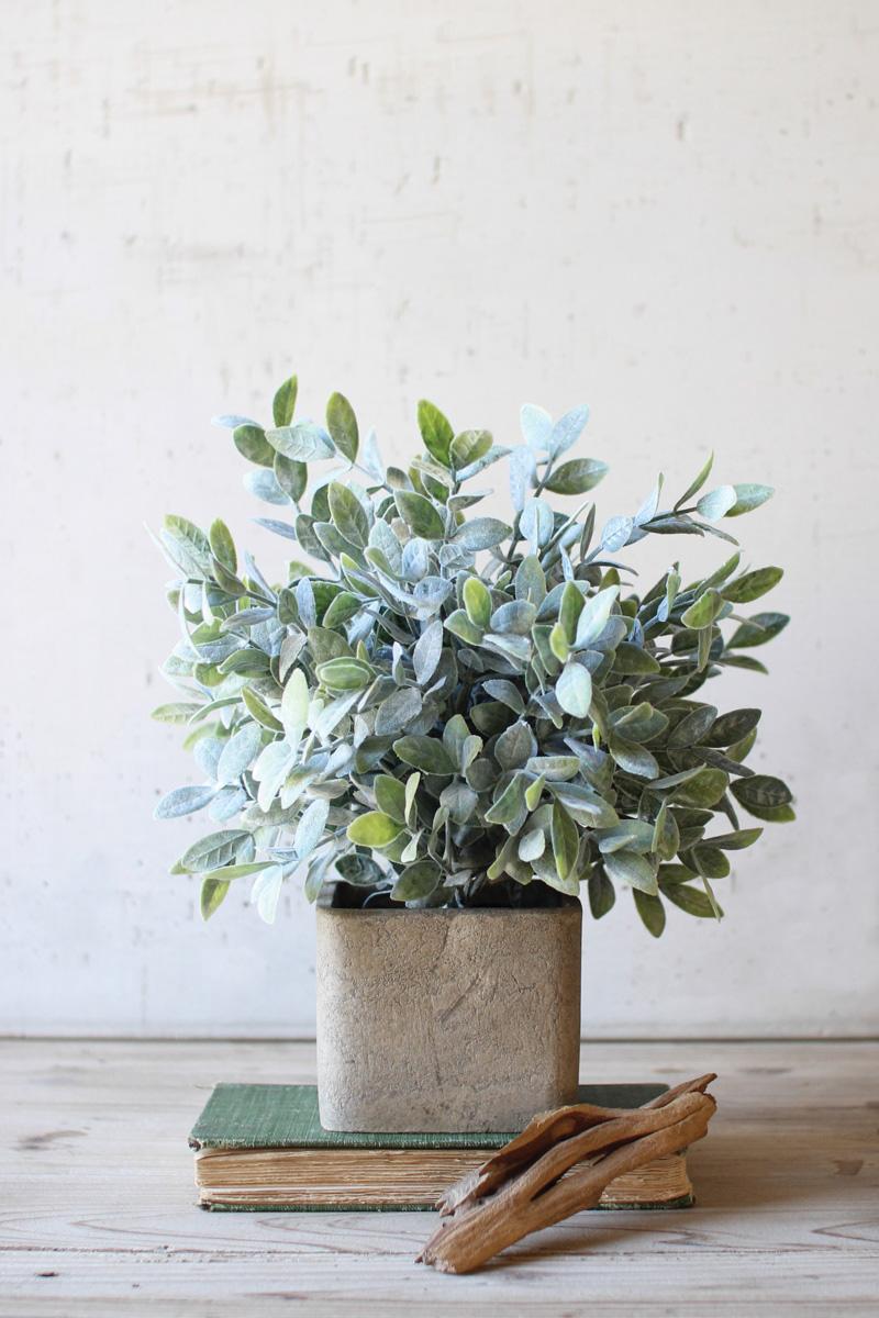 Artificial Sage Bush in Square Pot
