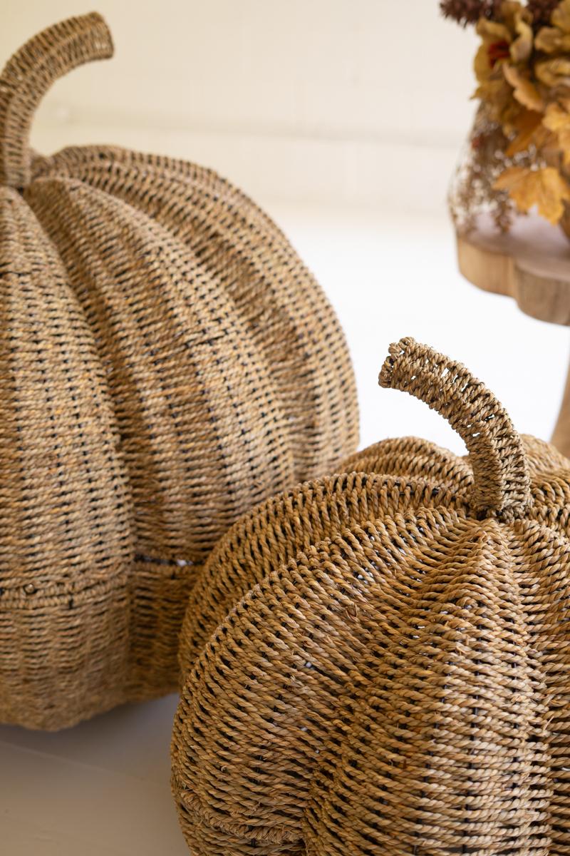Giant Woven Vine Pumpkins - Set of 2
