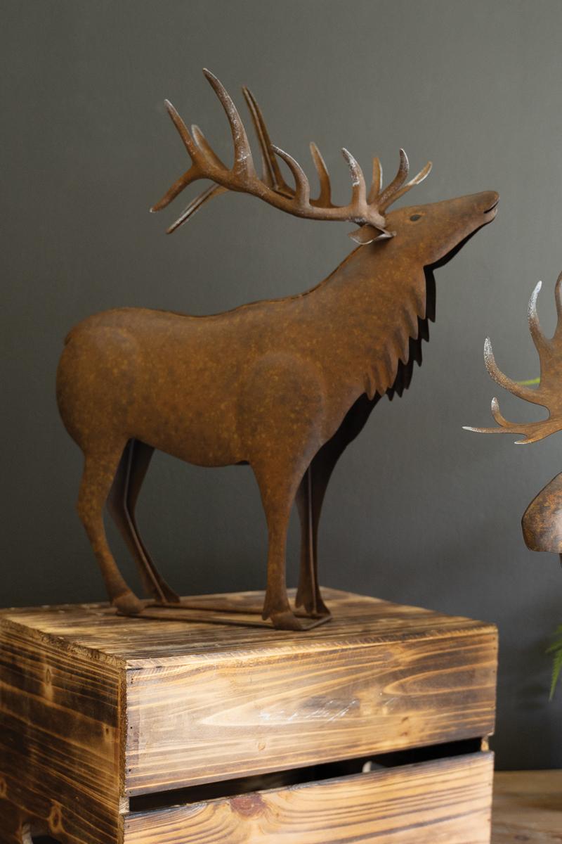 Rustic Metal Elk Sculpture