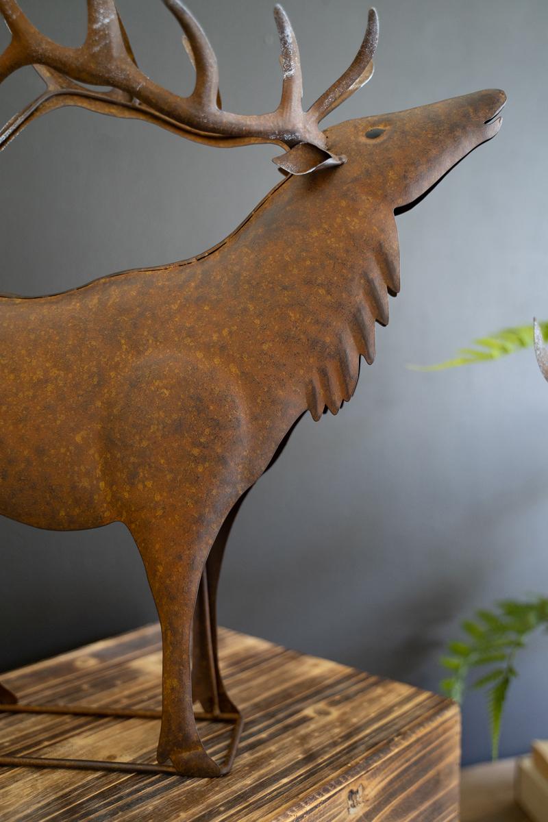 Rustic Metal Elk Sculpture