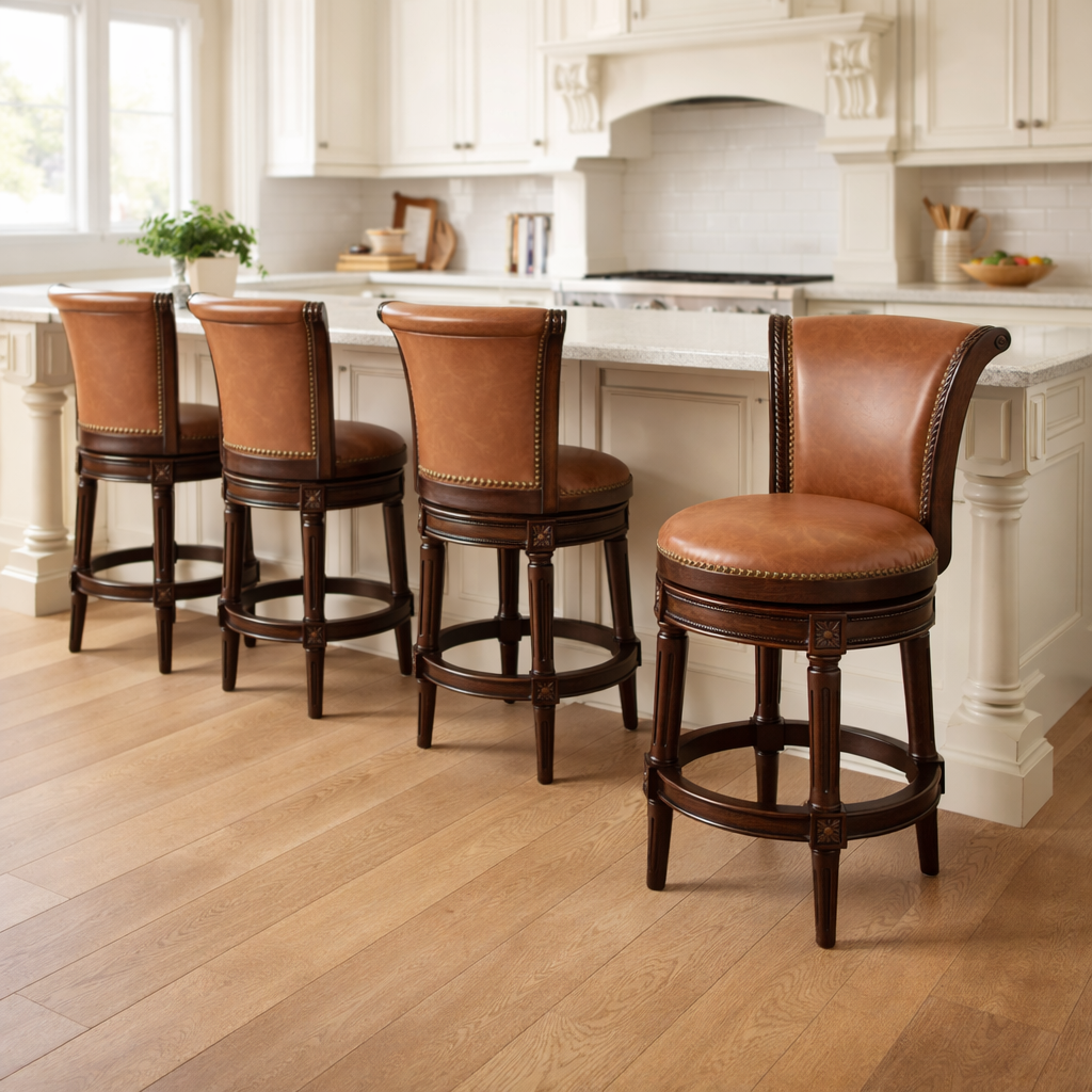 Charlotte Swivel Barstool in Caramel
