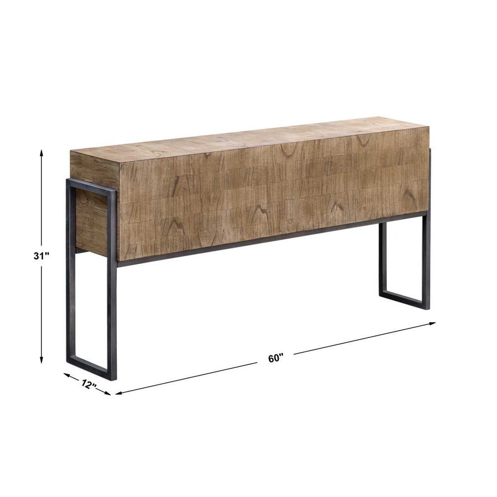 The Arden Oatmeal Wood Console Table