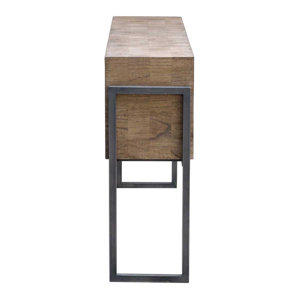 The Arden Oatmeal Wood Console Table