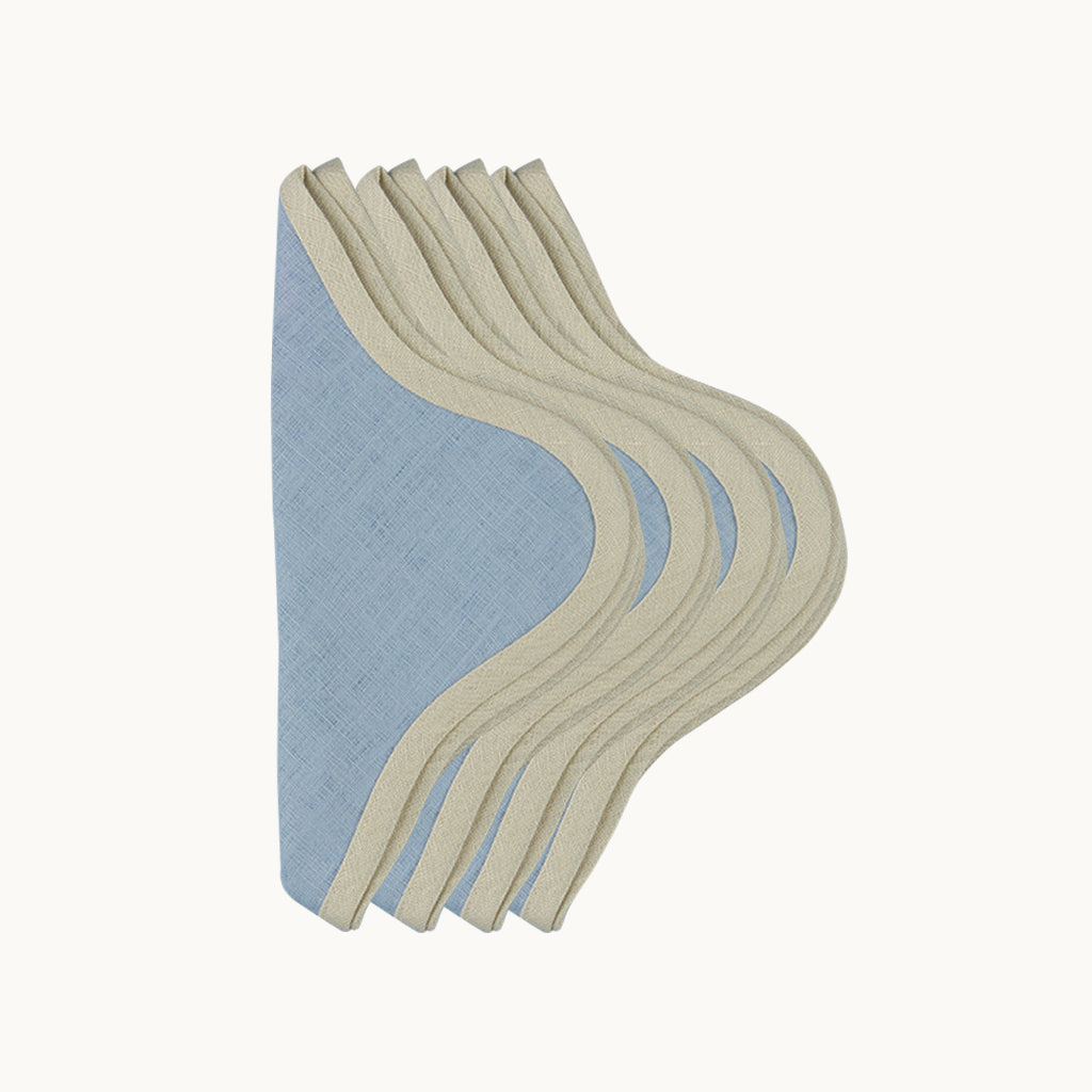 Daisy blue linen napkin (set of 4)