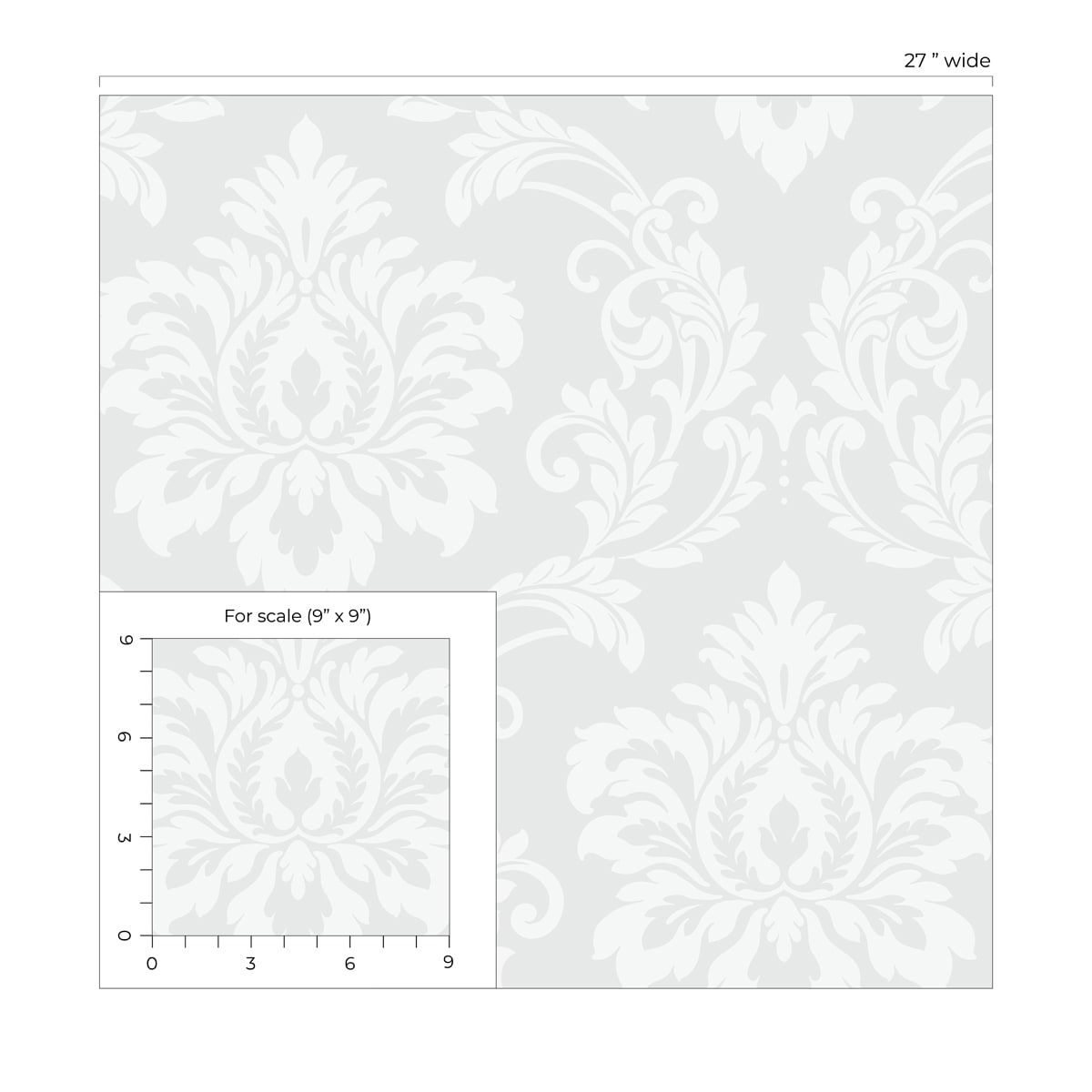 Deco 2 Damask Unpasted Wallpaper