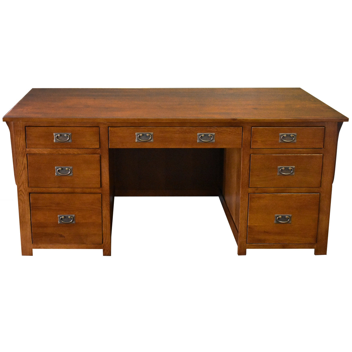 Mission Library Desk with File Cabinet Drawers - Michael's Cherry (MC-A)