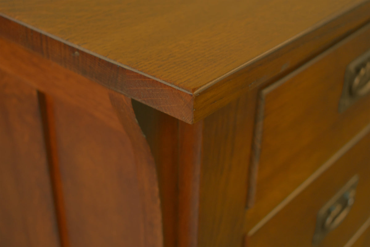 Mission Library Desk with File Cabinet Drawers - Michael's Cherry (MC-A)